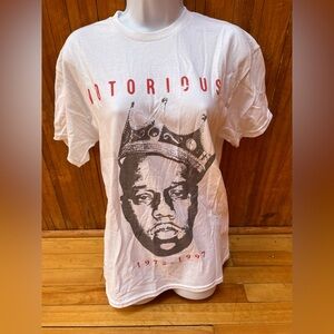 Notorious B.I.G Biggie Smalls Band Music Tee Iconic White Graphic Tee